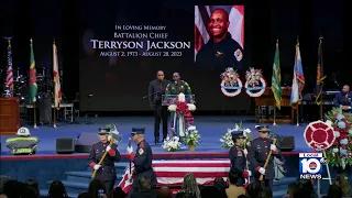 Loved ones speak at funeral service for BSFR Battalion Chief Terryson Jackson