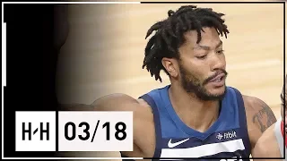 Derrick Rose Full Highlights Wolves vs Rockets (2018.03.18) - 14 Points off the Bench!