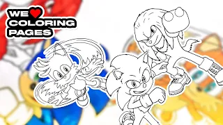 #26 Sonic Team Tails Miles Prower Knuckles Coloring Page | WE ❤️ COLORING PAGES