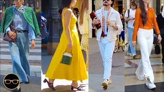 SPRING COLOURS OUTFITS | STREET FASHION IN MILAN | NEW TRENDS WINDOW SHOPPING