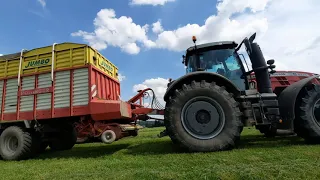 Senáže 2021 Sazomín Okres Žďár nad Sázavou Massey Ferguson 8735S DYNA-VT + Pöttinger Jumbo 6600