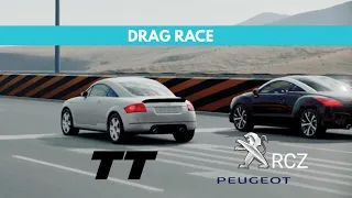 Audi TT Mk1 vs Peugeot RCZ - Drag Race