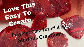 Glorious Red Mokume Gane  Polymer Clay Jewelry
