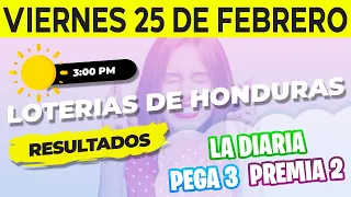 Sorteo 3PM Loto Honduras, La Diaria, Pega 3, Premia 2, Viernes 25 de Febrero del 2022 | Ganador 😱🤑💰💵