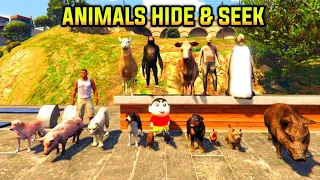 Franklin And Shinchan Playing Hide And Seek With Animals In Gta 5