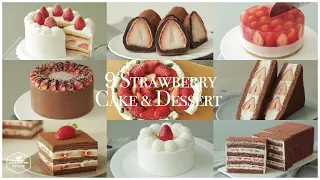 Version 2! 9가지 딸기 케이크&디저트 모음.zip:9 Strawberry Cake&Dessert Recipe | 홈베이킹 Baking Video | Cooking tree