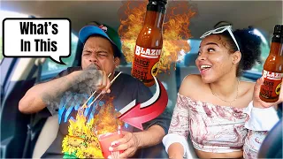 PUTTING BLAZIN KNOCKOUT SAUCE IN MY BOYFRIEND'S FOOD TO SEE HIS REACTION (PRANK)