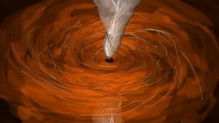 Simulation of a black hole accretion disk and jet