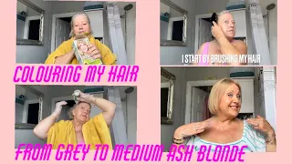 Colouring My Hair From Grey To Medium Ash Blonde - Using Garnier 8.13