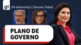 Simone Tebet responde sobre plano de governo em entrevista ao JN | Jornal Nacional | Eleições | g1