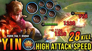 100% IMMORTAL!! 28 Kills Yin High Attack Speed Build - Build Top 1 Global Yin ~ MLBB