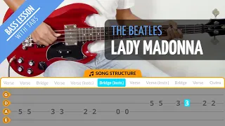 How To Play "Lady Madonna" - Bass Lesson With Tabs (The Beatles)