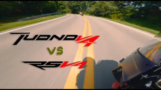 Chasing Tuono V4 with RSV4 1100 | V4 INSANE Sound