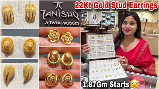Tanishq Gold Stud Earrings Designs 1.87Gm😳Starts|Gold Stud Earrings Designs Price| Tanishq Jewellery