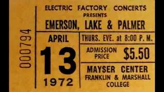 Emerson, Lake & Palmer - 4/13/72 Franklin & Marshall College, Lancaster, PA