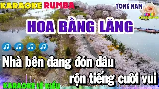 KARAOKE RUMBA HOA BẰNG LĂNG TONE NAM// KARAOKE LÊ KIỀU NEW BEAT