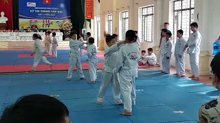 Bài thi lên đai vàng Taewondo của Giõn anh