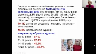 Вебінар: Що ми маємо знати про тютюнокуріння і Сучасні наркотичні засоби - це небезпека для людини