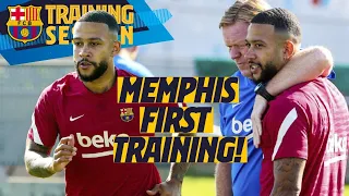 MEMPHIS MEETS THE SQUAD IN HIS FIRST TRAINING SESSION WITH BARÇA 💥