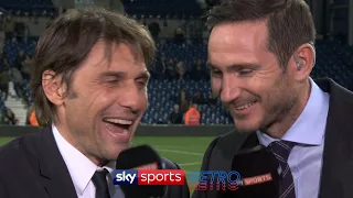 Antonio Conte's reaction to winning the Premier League with Chelsea