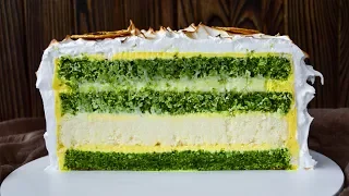 Торт МЯТА-ЛИМОН с ЧИЗКЕЙКОМ ВНУТРИ ☆ MINT-LEMON cake with Cheesecake