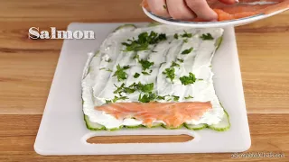 Cucumber Smoked Salmon Rolls TikTok Recipe - Easiest and most amazing appetizer recipe!