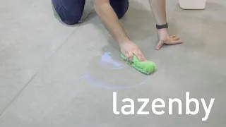 Removing stains from a polished concrete floor
