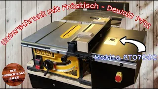 Unterschrank und Frästisch für Dewalt 7492 Tischkreissäge mit Makita RT0700C | Der Vorrichtungsbauer