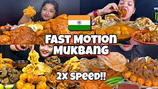 2x speed!!🔥ASMR When Indian Mukbangers Are Too Hungry for Foods🇮🇳Fast Motion  Eating Compilations