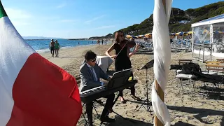 Florence Art Ensemble Violin and Piano on the beach