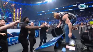 Brock Lesnar ataca brutalmente a la Seguridad de Roman Reigns - WWE SmackDown Español: 25/03/2022