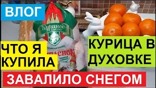 ВЛОГ. НЕОЖИДАННО ЗАВАЛИЛО СНЕГОМ. ЧТО Я КУПИЛА ИЗ ПРОДУКТОВ. КУРИЦА  С КАРТОШКОЙ В ДУХОВКЕ.