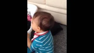 Twins laughing at sneezing sound