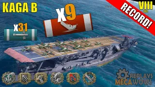 RECORD! Kaga B 9 Kills & 165k Damage | World of Warships Gameplay