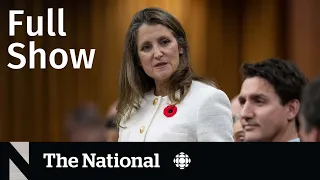 CBC News: The National | Fall economic update, Ontario strike ban, Moving scam bust