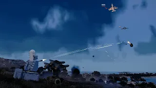 The Scary Firing of C-RAM air defense system Ukrainian shot down all approaching fighters - ARMA3