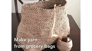 ♻️ Making Plarn Yarn from HDPE #2 Grocery Bags to Crochet With Totes Bags Etc Recycle Upcycle GemFOX