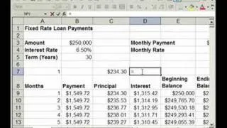 How to find Interest & Principal payments on a Loan in Excel