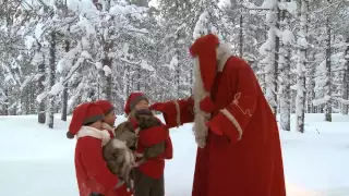 Santa Claus & husky dogs 🐕🎅 huskies in Rovaniemi Lapland Finland Santa's Village Father Christmas