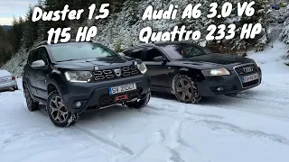 Audi A6 3.0 TDI V6 Quattro vs Dacia Duster Snow Offroad