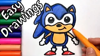 Easy Drawings | How to Draw Sonic | Draw Step by Step | Kawaii Drawings