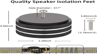 Monosaudio 4Pcs 40x20mm Speaker Isolation Feet 3M Adhesives Speaker Spike Pads with Non-Slip Rubber