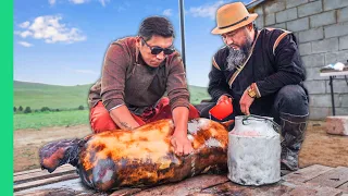 Whole Goat Cooked In Its Own Body!! Bizarre Food of Asia!!