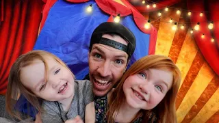 SURPRiSE CARNiVAL for Adley & Niko!!  Dad makes cardboard games with mini toys the family can win!