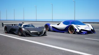 +1000KMH!!! Devel Sixteen vs Mazda Furai | DRAG & TRACK RACE