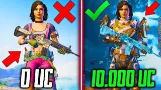 ЧТО КУПИТ ДЕВУШКА на 10000 UC В PUBG MOBILE! ПРОКАЧКА АККАУНТА НА 10000 UC В ПУБГ МОБАЙЛ! ВААААУ!