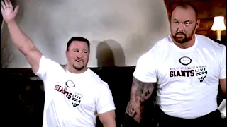 Who wins the 80 pound "SWORD HOLD" -  David or Goliath?   a STRONGMAN BATTLE