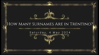 How Many Surnames Are There in Trentino