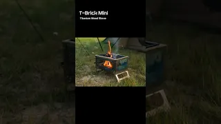 Lightweight and Never Rust Fire Pit - T-Brick Mini Wood Stove