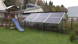 Solar power plant in a country house, the first month of use.